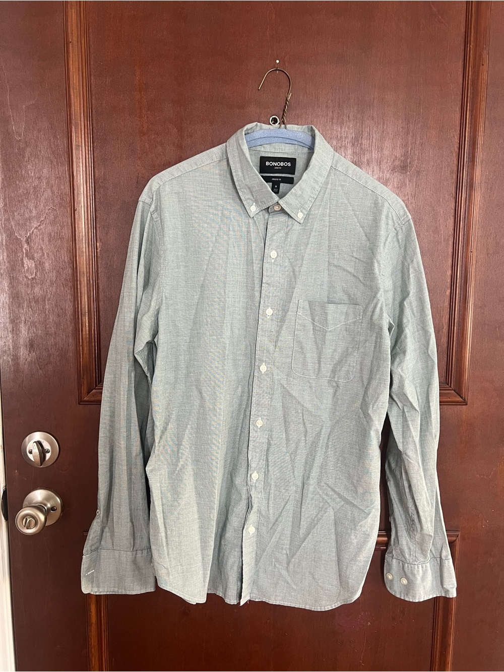 Bonobos Light Sage Green Long-Sleeve Button-Down Shirt
